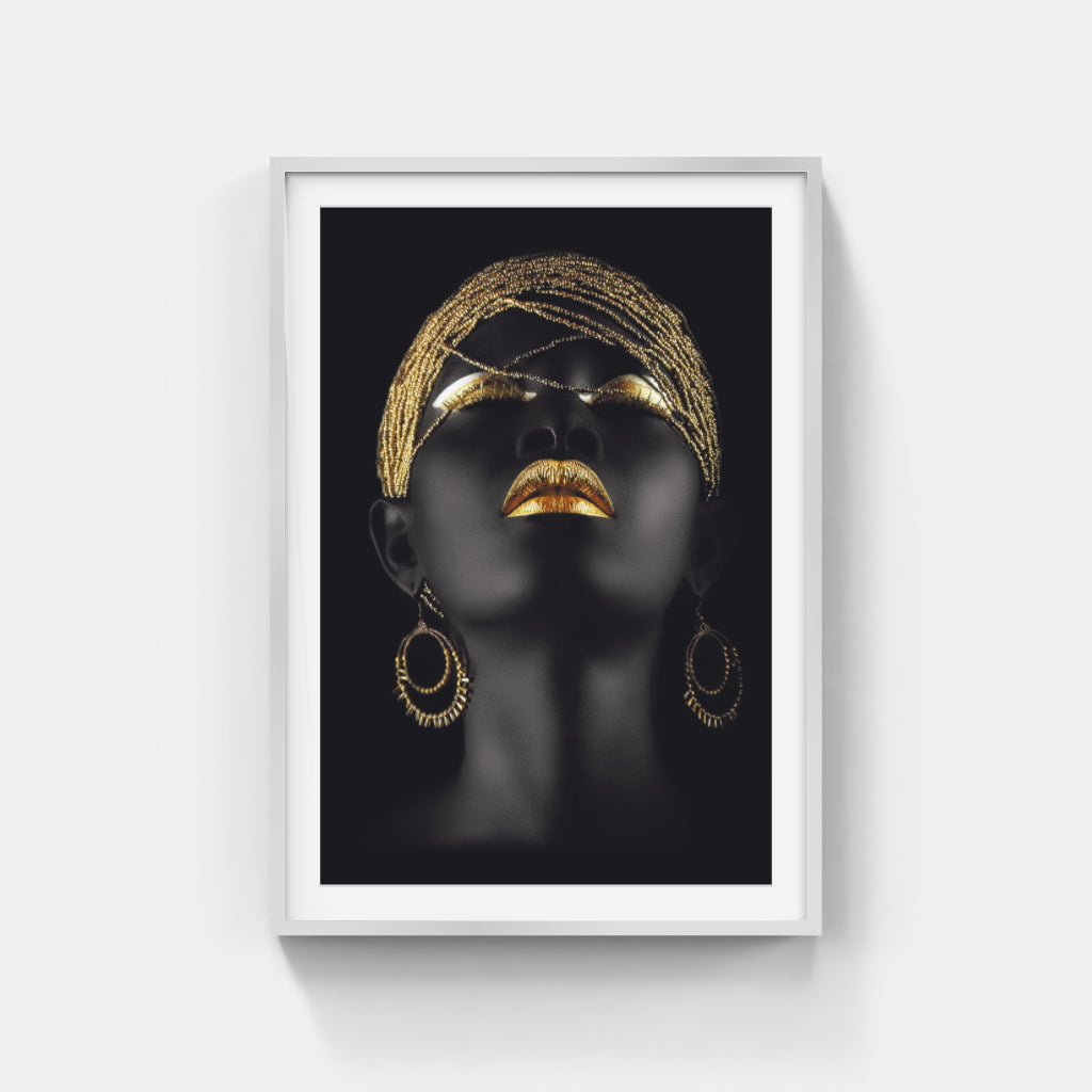 Golden Elegance: A Radiant Portrait Wall Art