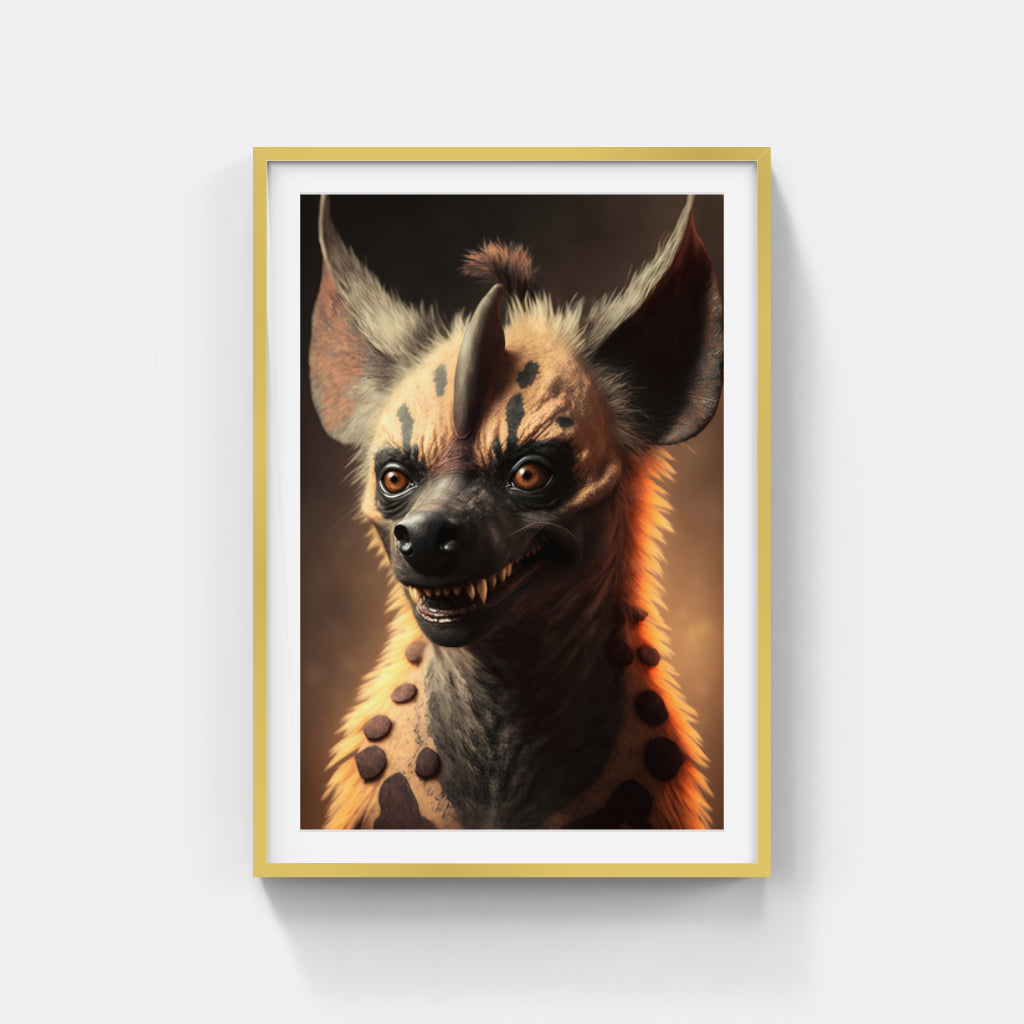 Sinister Grin: The Menacing Hyena Wall Art