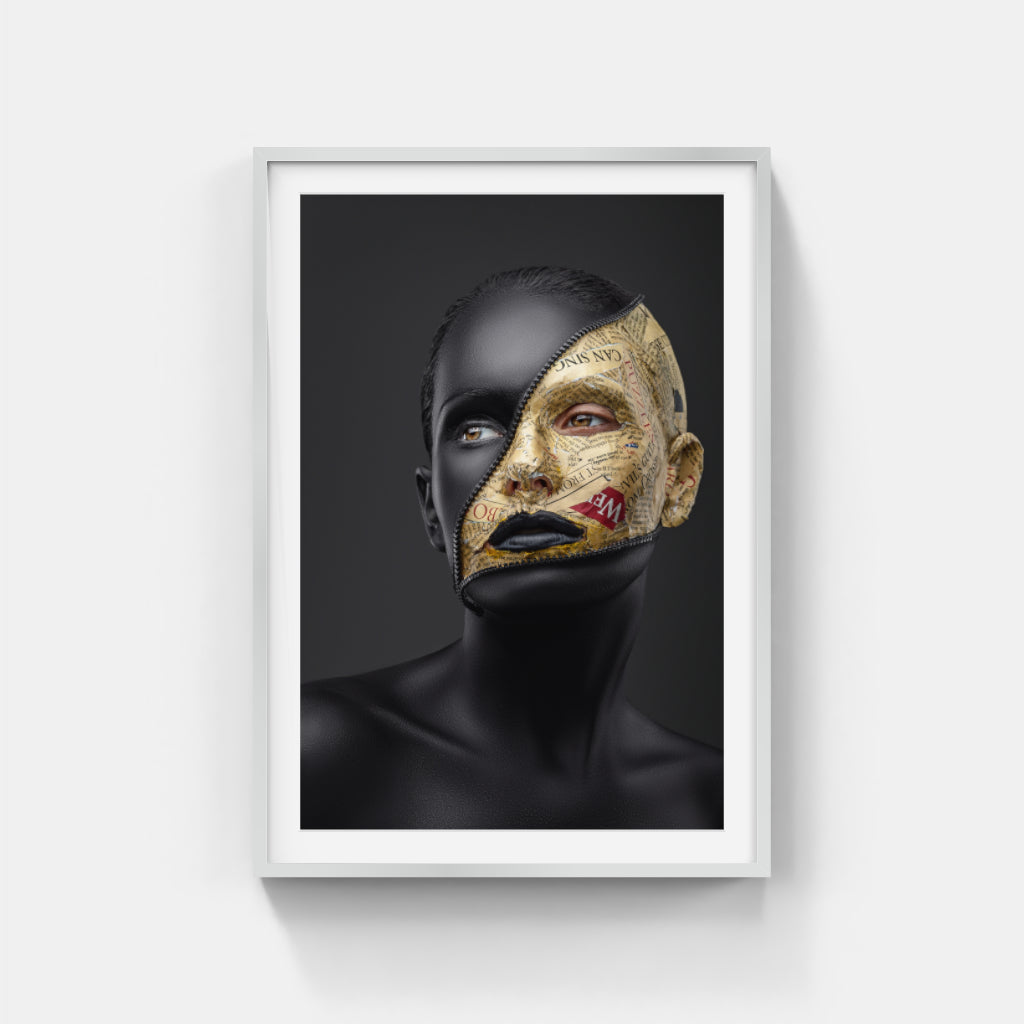 Golden Enigma: The Masked Elegance Wall Art