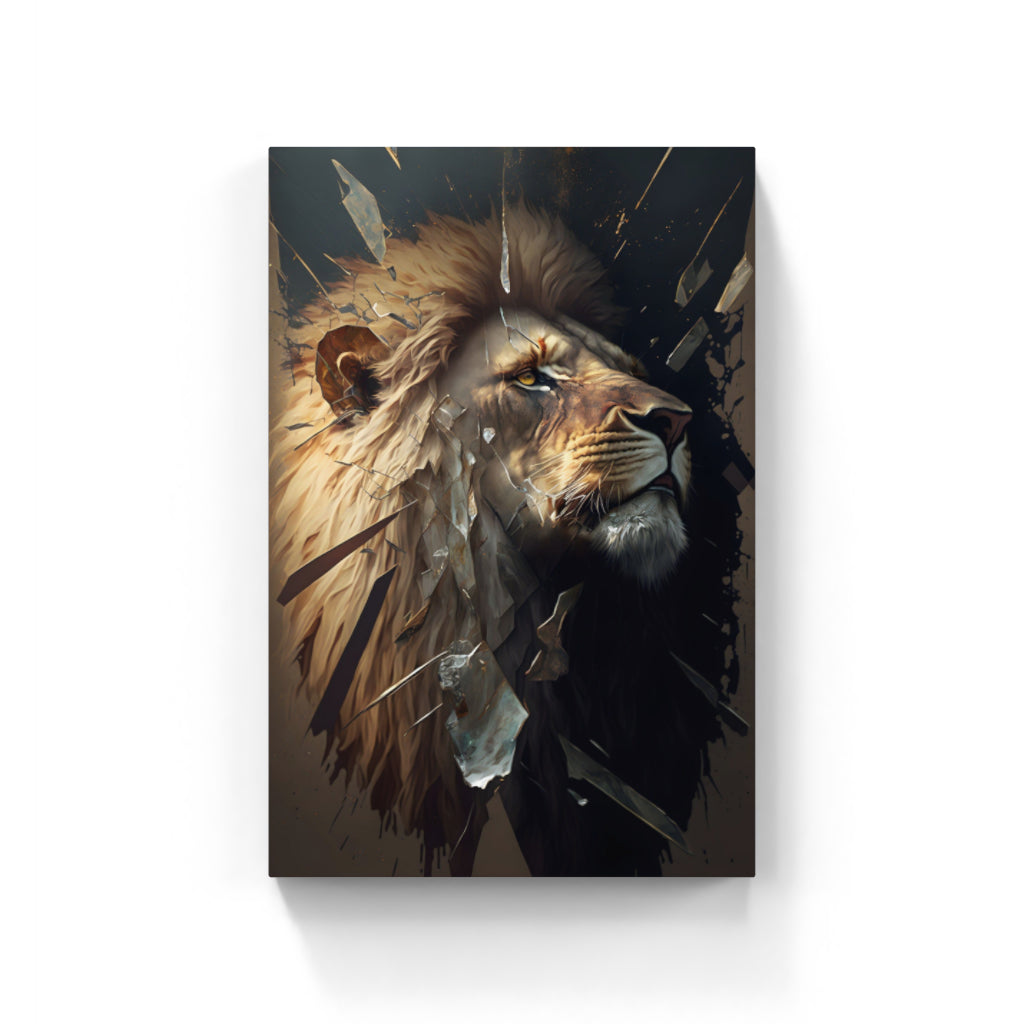 Regal Mane: Lion Face Painting Wall Art