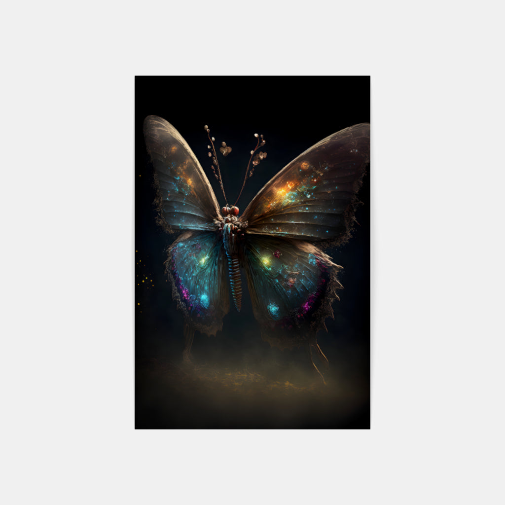 Illuminated Elegance: The Butterfly's Luminous Wings Wall Art