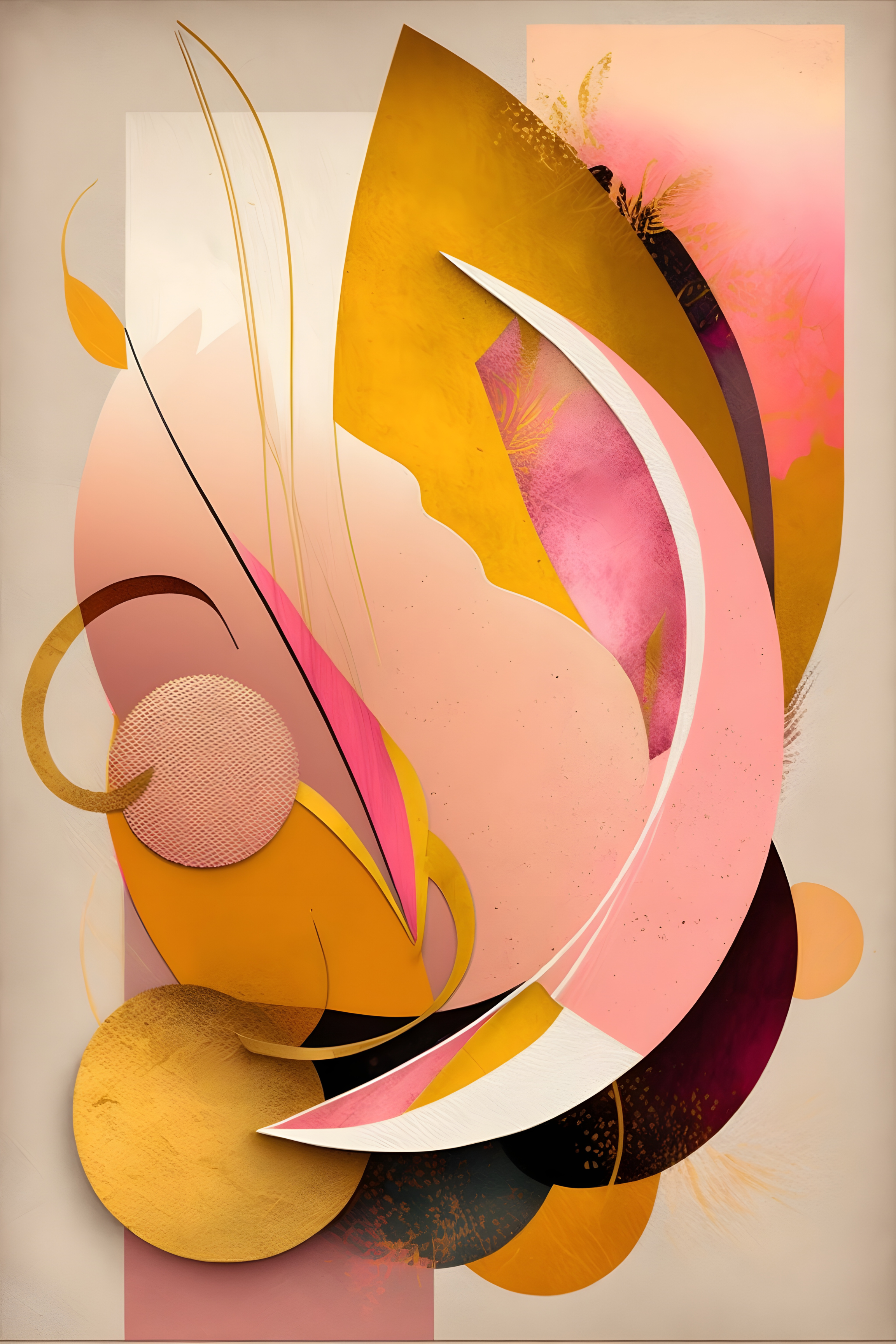 Vivid Embrace: Pink and Orange Fusion Wall Art