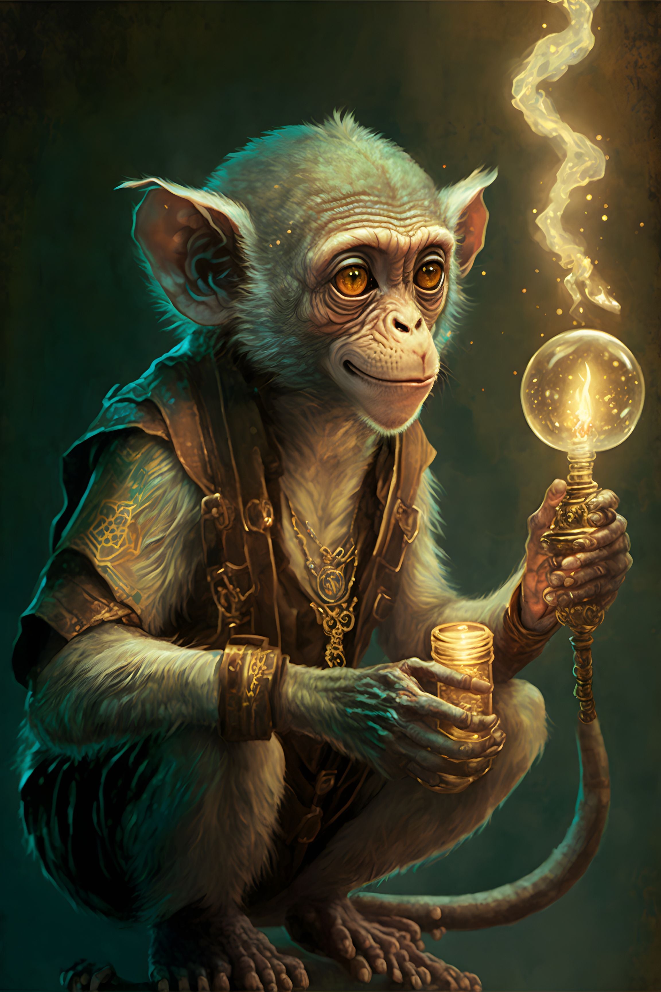 Enlightened Ape: Wisdom Illuminated Wall Art