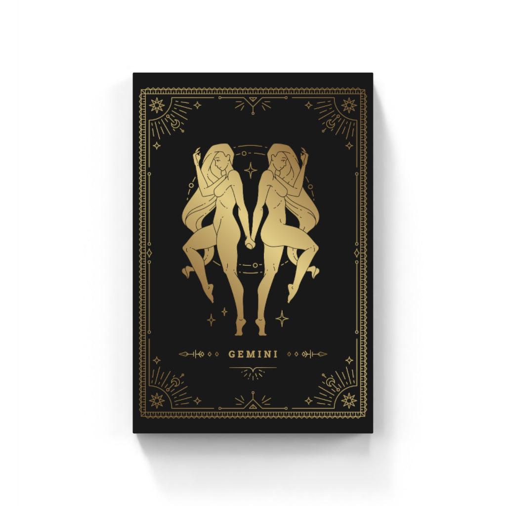 Golden Gemini: Twin Flames of Zodiac Elegance Wall Art