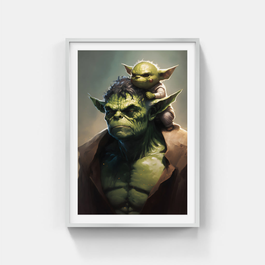 Muscle Master Yodas: Powerful and Buffed Wall Art