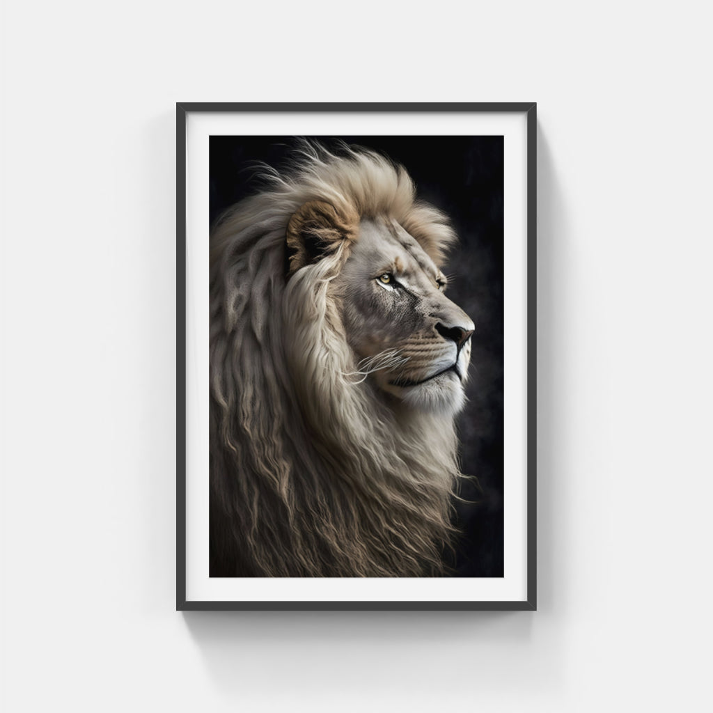 Midnight Majesty: Lion Portrait in Shadows Wall Art