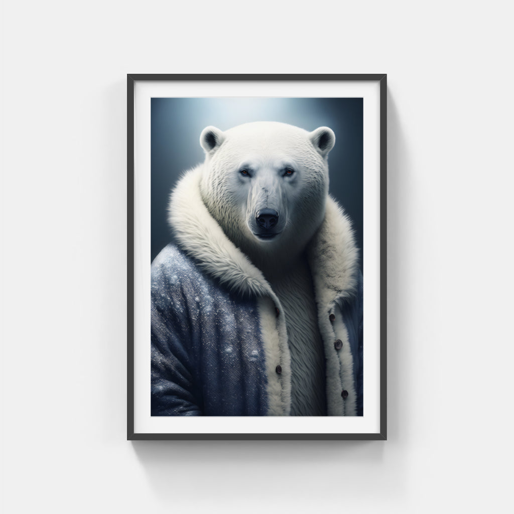 Cozy Majesty: The Polar Bear in Its Regal Robe Wall Art