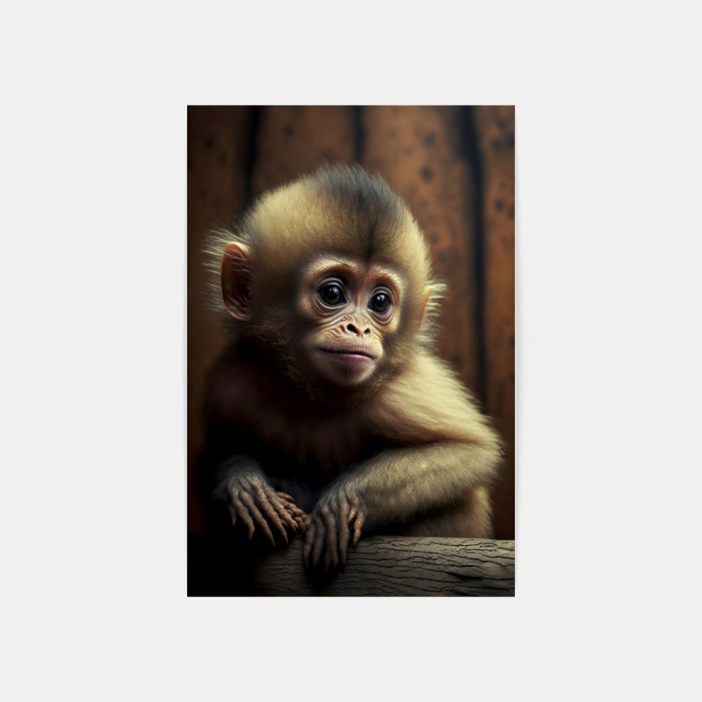 Chimpanzee Charm: Portrait of a Baby Wall Art