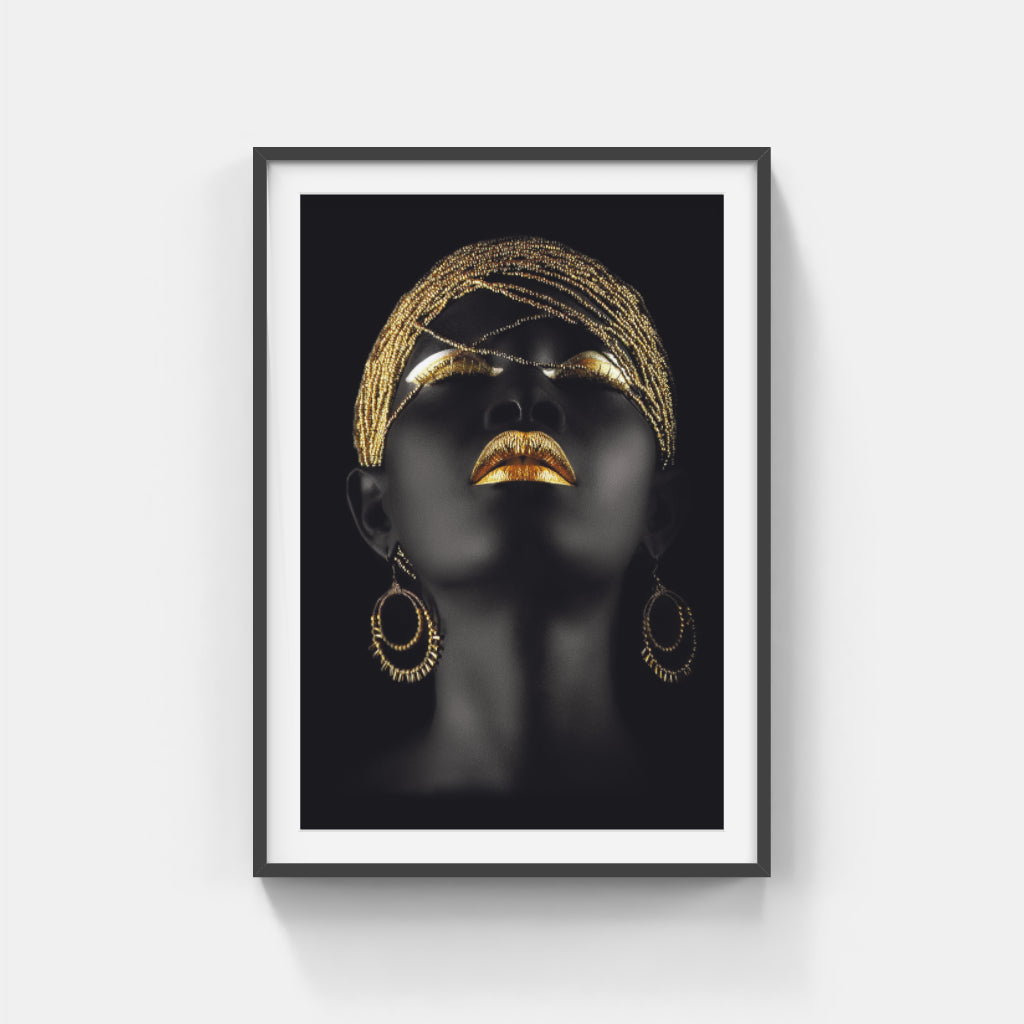 Golden Elegance: A Radiant Portrait Wall Art