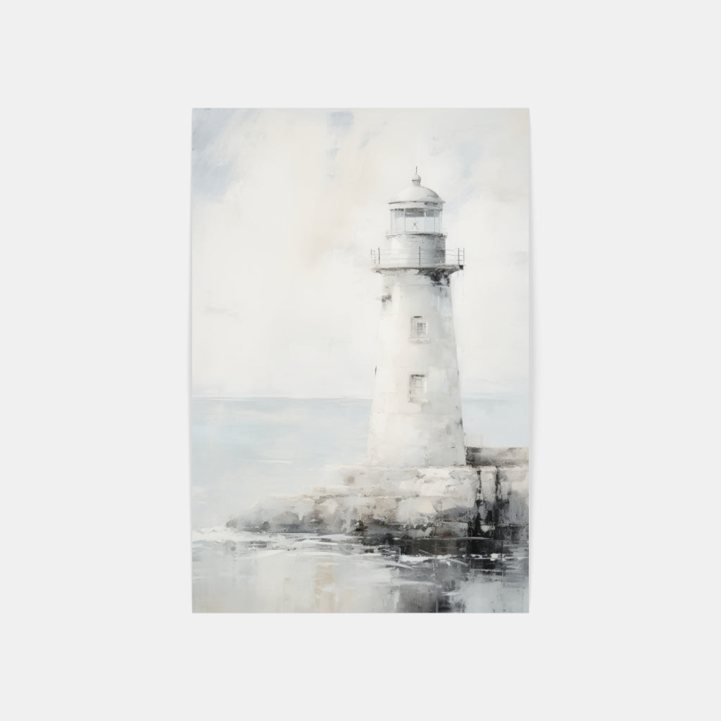 Lighthouse Black & White Wall Art Canvas,Home Decor Prints, Art Wall Pictures