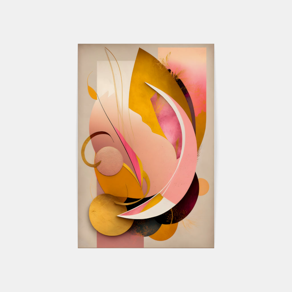 Vivid Embrace: Pink and Orange Fusion Wall Art