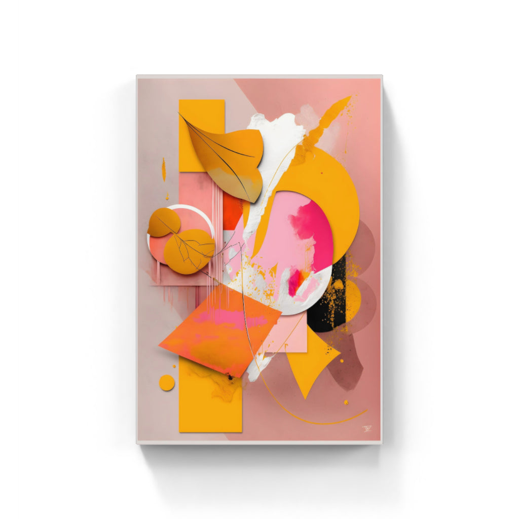 Pastel Perspectives: Abstract Geometries in Pink and Yellow Wall Art