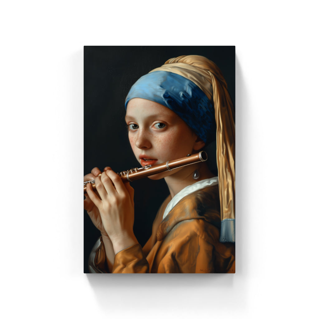 Woman Playing Flute Wall Art Canvas,Home Decor Prints, Art Wall Pictures