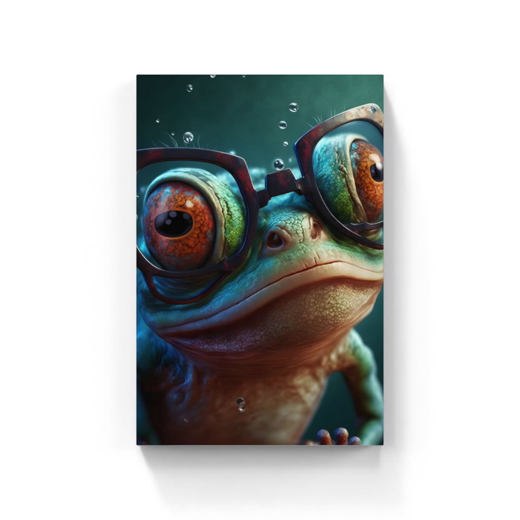 Stylish Frog: Wearing Eyeglasses Wall Art