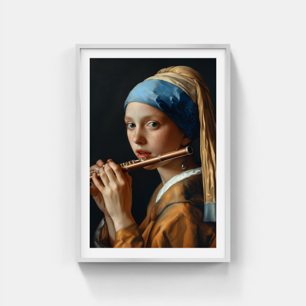 Woman Playing Flute Wall Art Canvas,Home Decor Prints, Art Wall Pictures