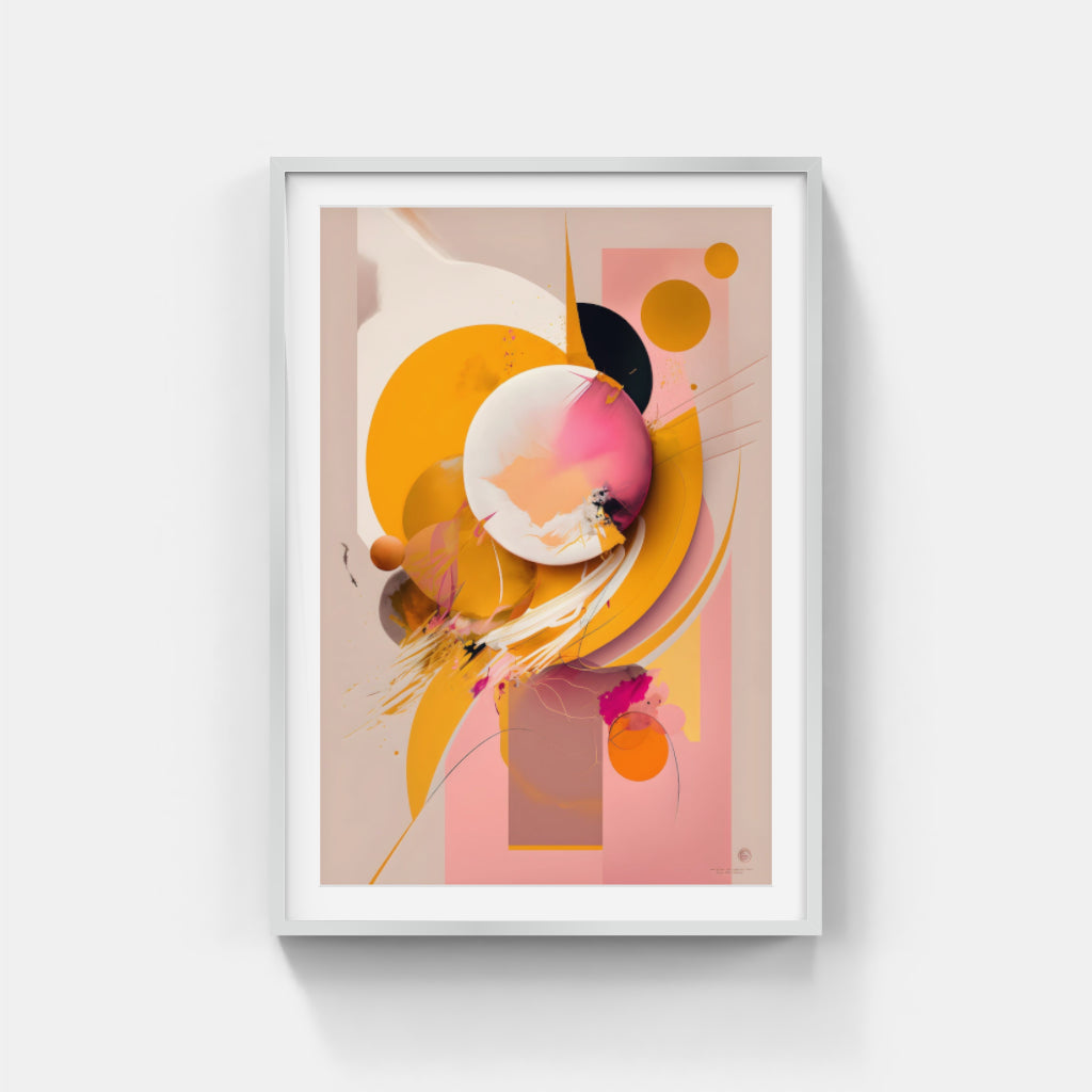 Coral Hues: Pink and Orange Abstract Shapes Wall Art