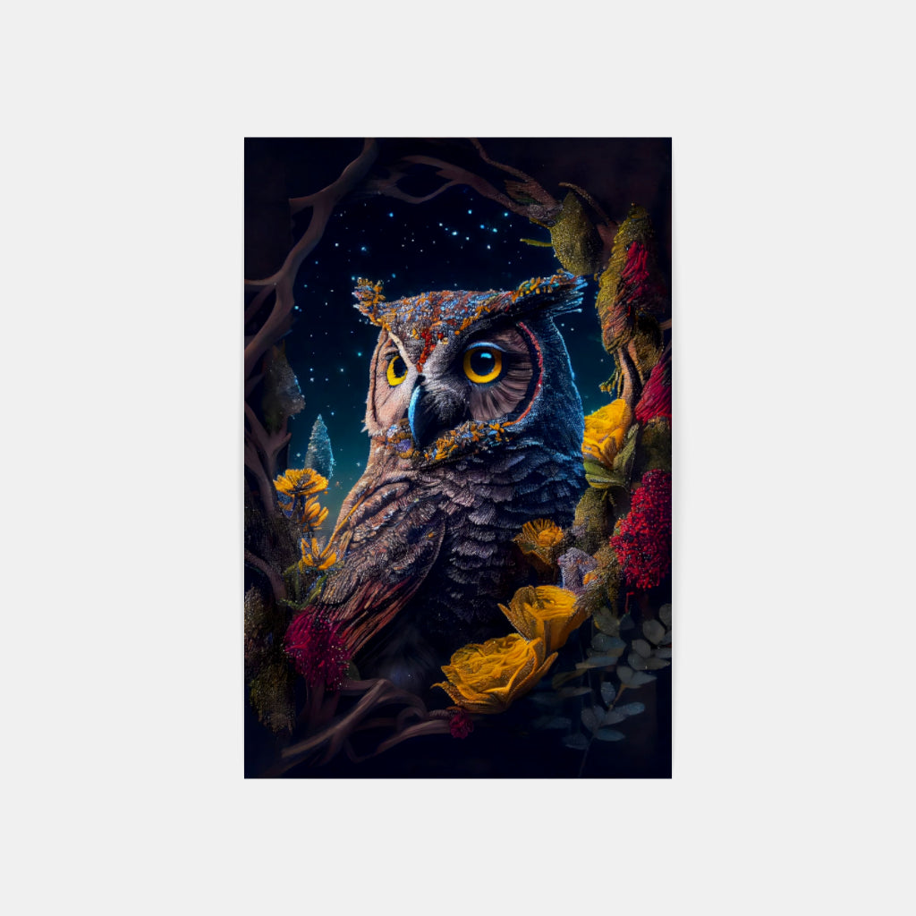 Silent Sentinel: The Majestic Owl Wall Art