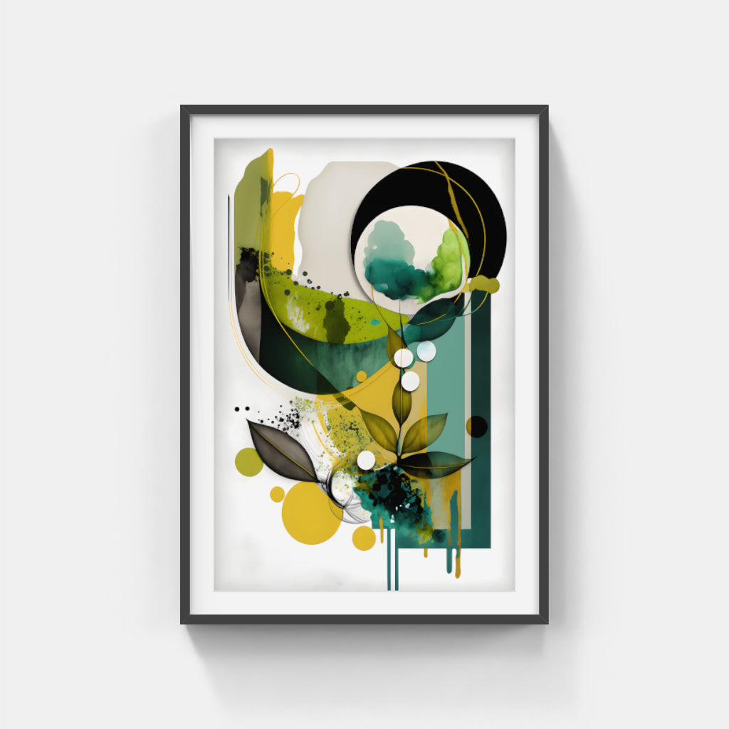 Verdant Dreamscape: Abstract Green Fusion Wall Art