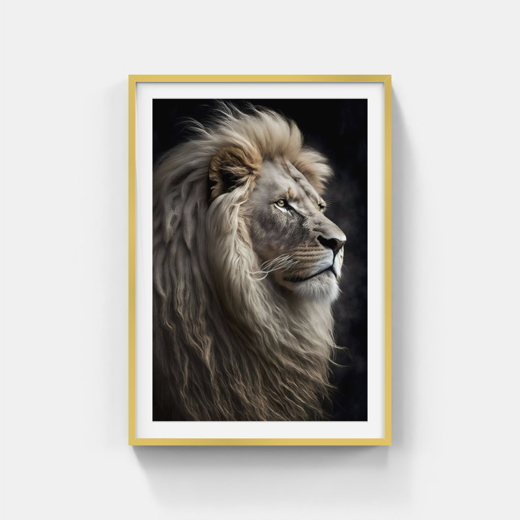 Midnight Majesty: Lion Portrait in Shadows Wall Art