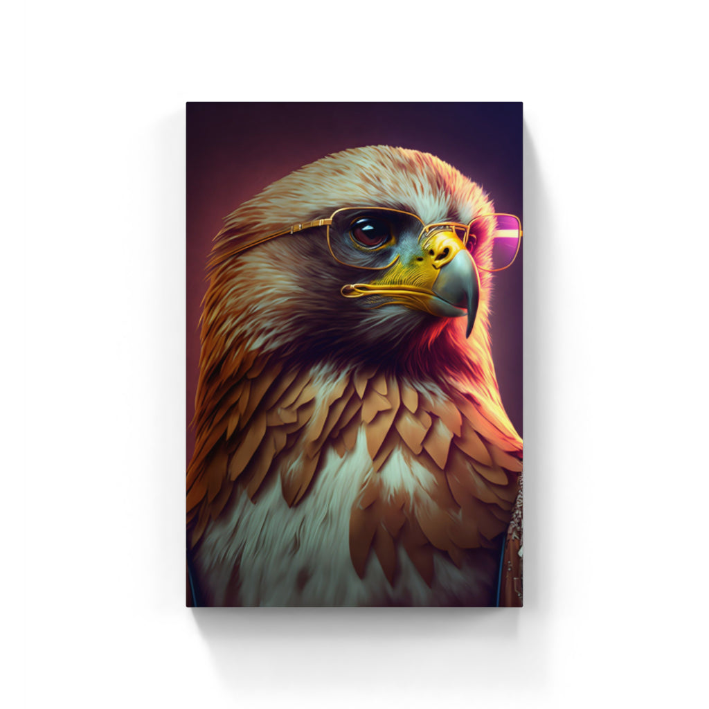 Hawk with Attitude: Avian Cool in Sunglasses Wall Art