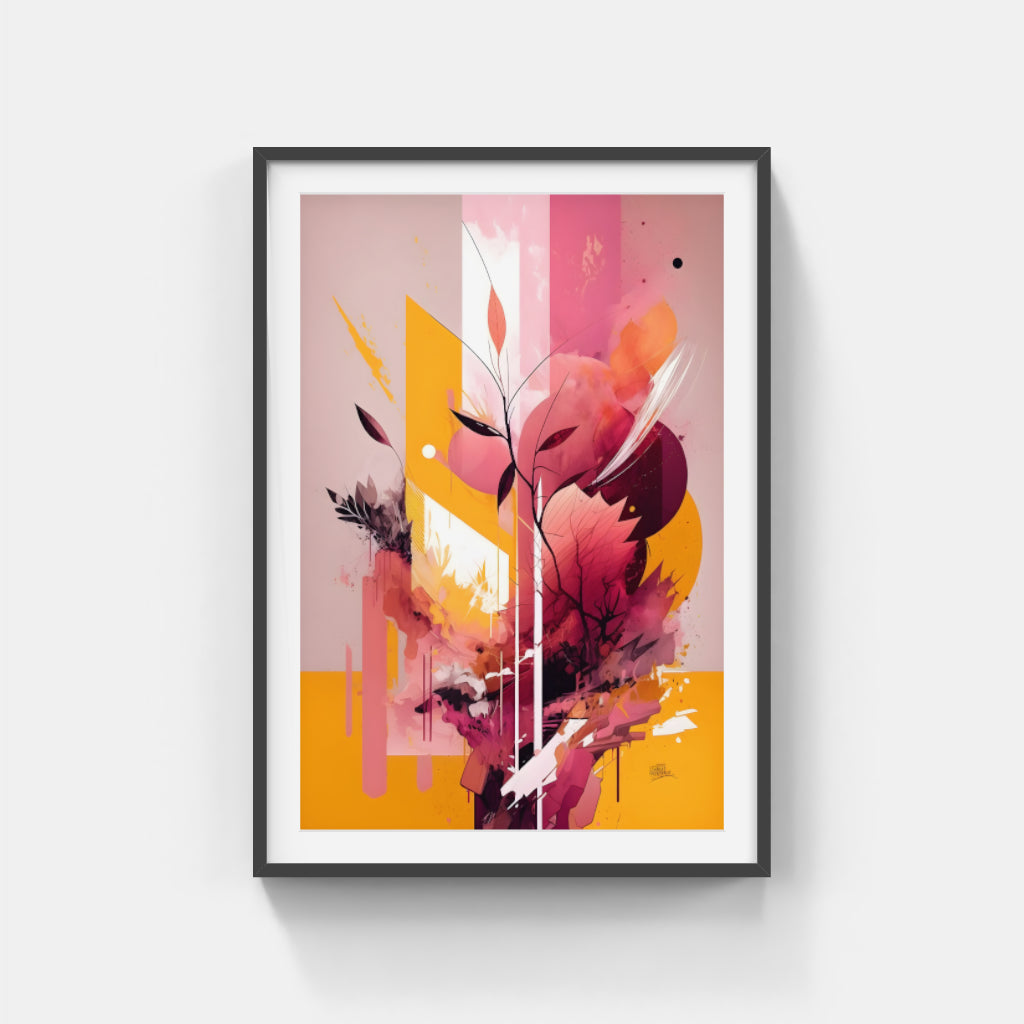 Sunset Harmony: Pink and Orange Abstract Wall Art