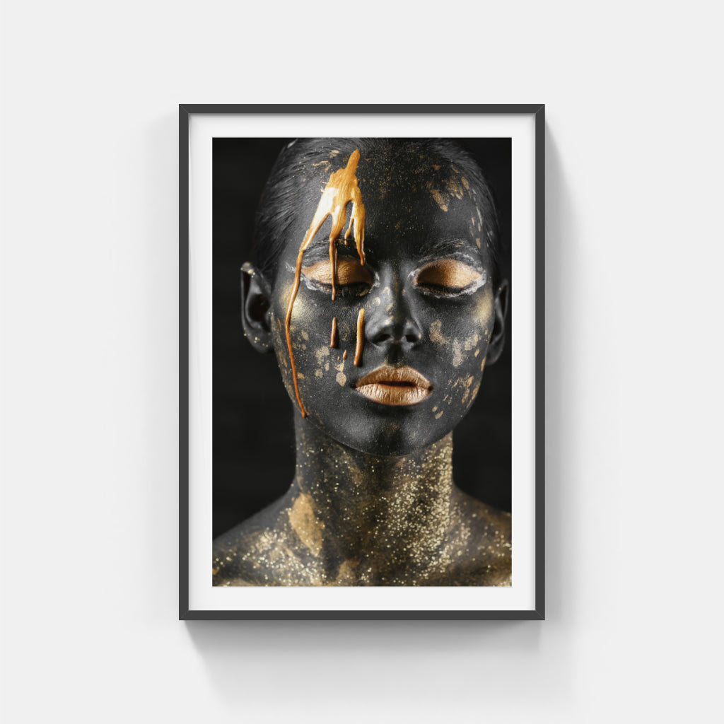 Golden Radiance: A Portrait in Luxe Wall Art