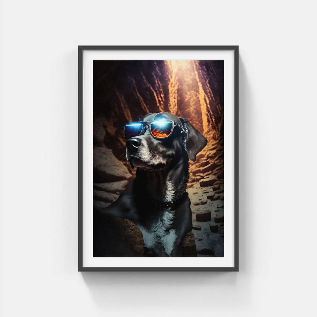 Shades of Adventure: Dog in Canyon Wall Art