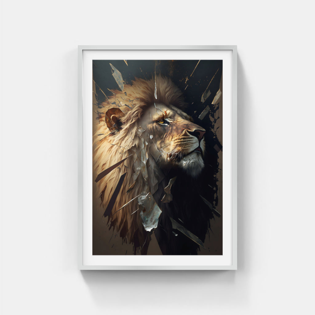 Regal Mane: Lion Face Painting Wall Art