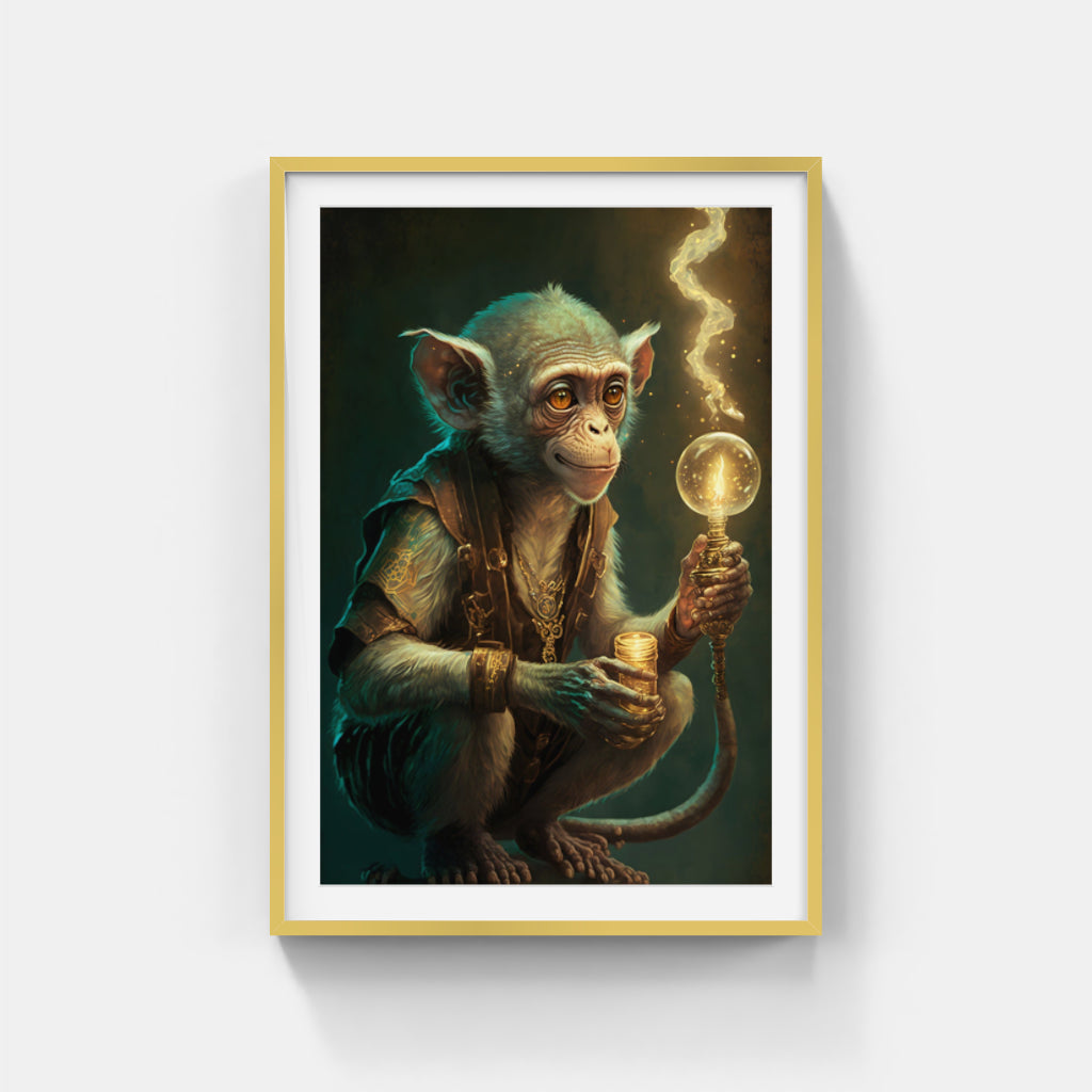 Enlightened Ape: Wisdom Illuminated Wall Art