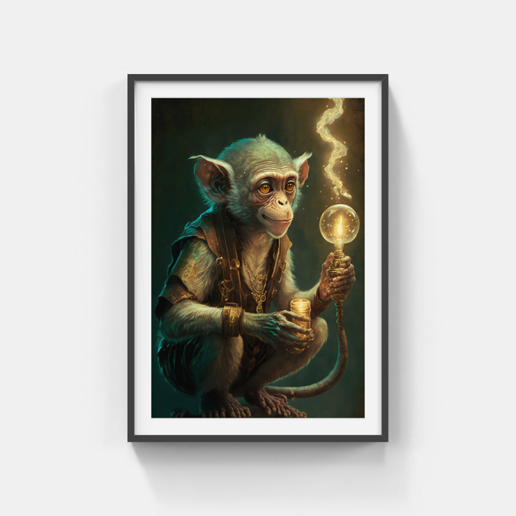 Enlightened Ape: Wisdom Illuminated Wall Art