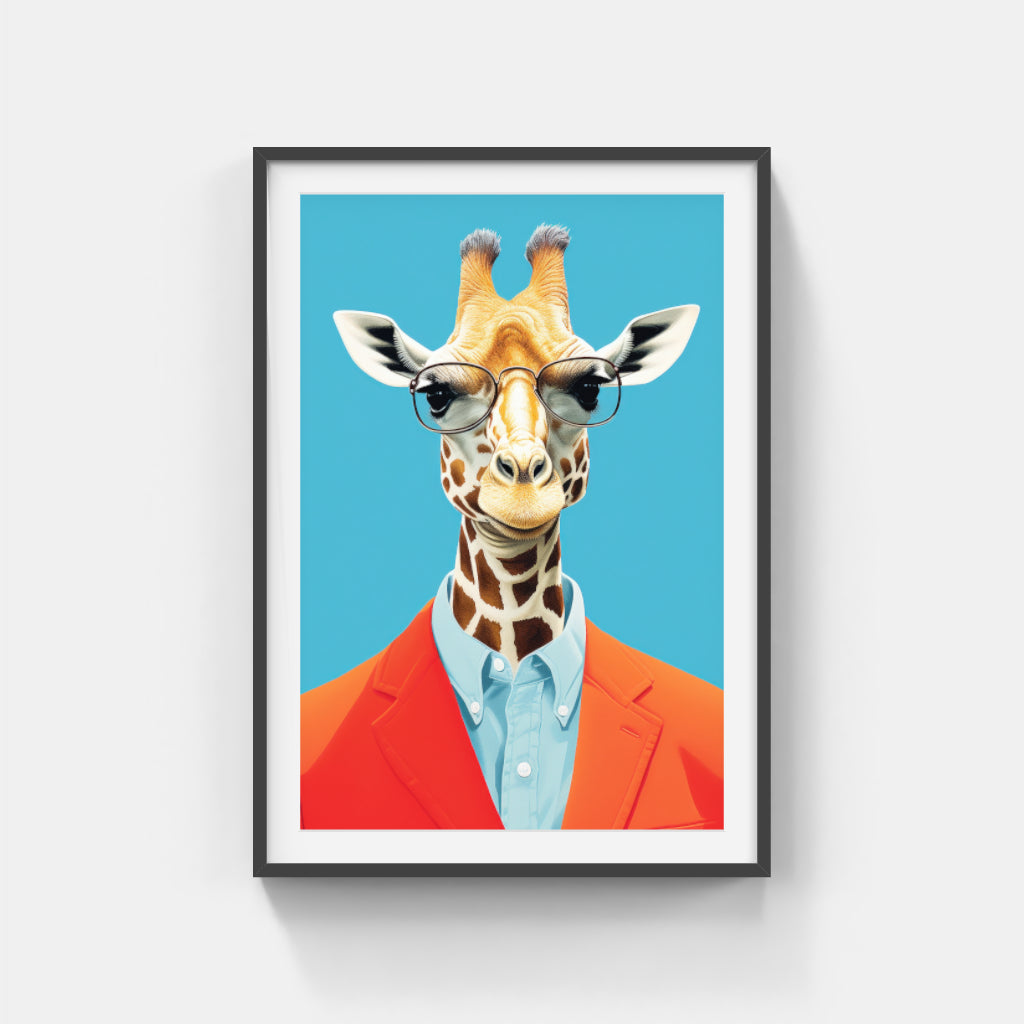 Casual Giraffe Portrait Wall Art Canvas,Home Decor Prints, Art Wall Pictures