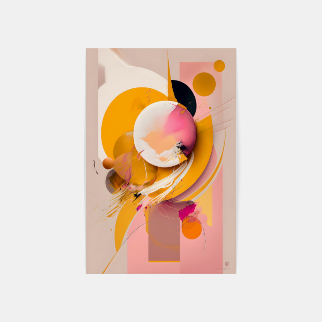 Coral Hues: Pink and Orange Abstract Shapes Wall Art