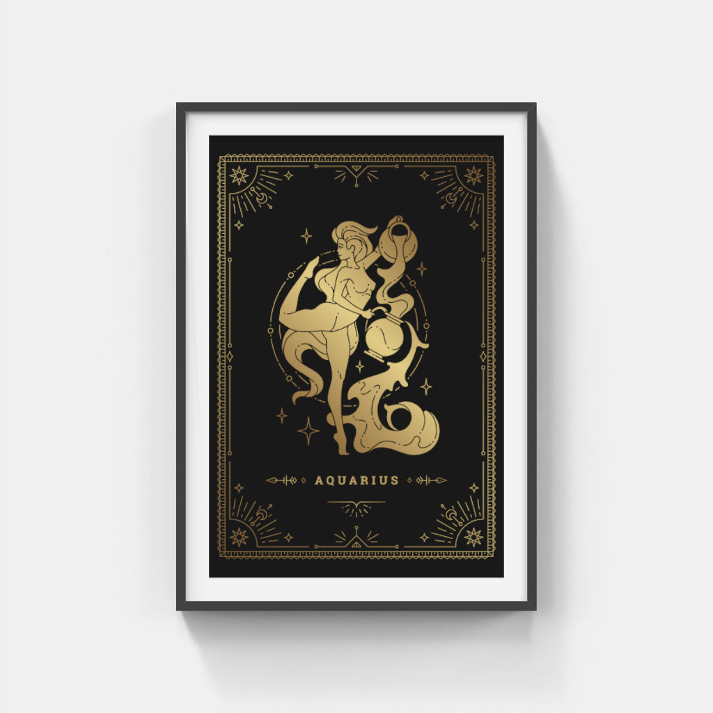 Golden Aquarius: Innovation and Radiance in Harmony Wall Art