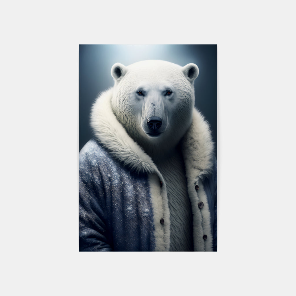 Cozy Majesty: The Polar Bear in Its Regal Robe Wall Art