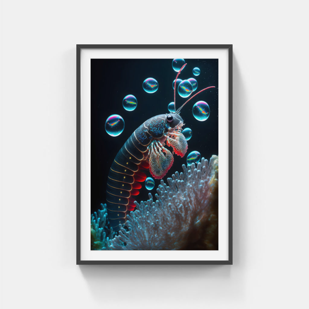 Beneath the Surface: Lobster in Bubbles Wall Art