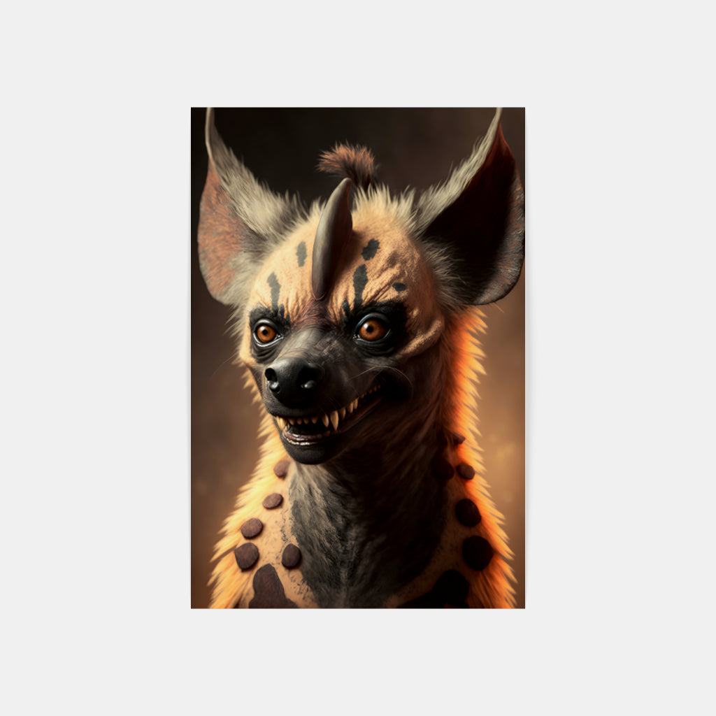 Sinister Grin: The Menacing Hyena Wall Art