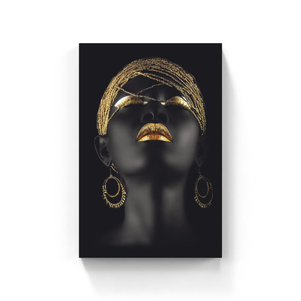 Golden Elegance: A Radiant Portrait Wall Art