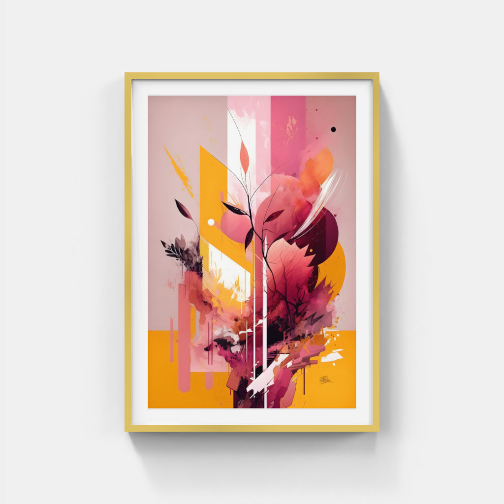 Sunset Harmony: Pink and Orange Abstract Wall Art