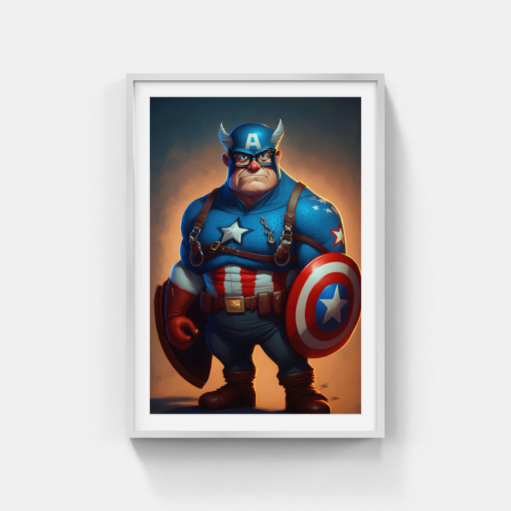 Animated Heroism: Captain America in Action Wall Art