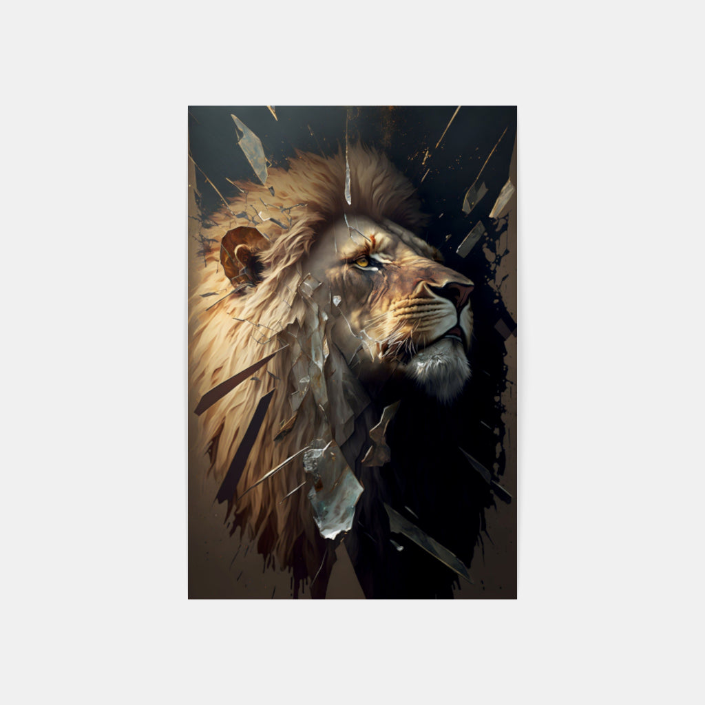 Regal Mane: Lion Face Painting Wall Art