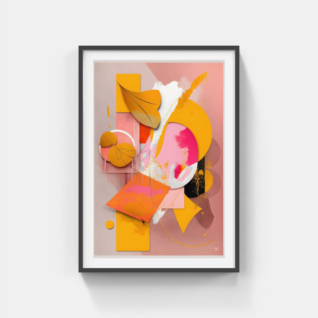 Pastel Perspectives: Abstract Geometries in Pink and Yellow Wall Art