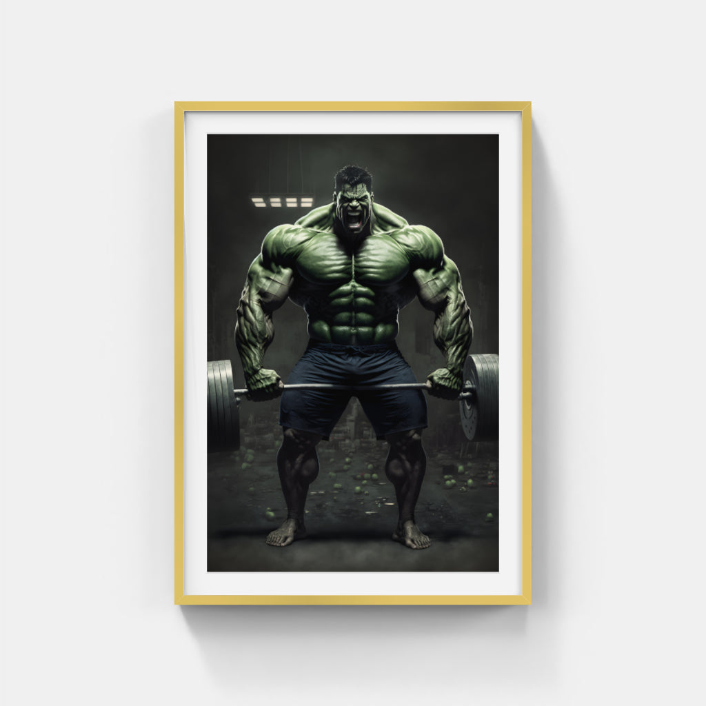 Smashing Gains: Hulk's Workout Session Wall Art