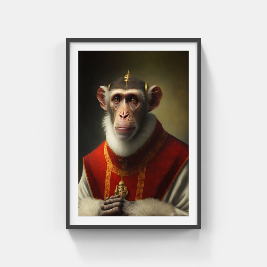 Primate Reverence: Chimpanzee Bishop Wall Art