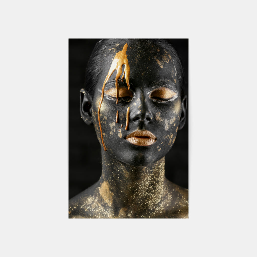 Golden Radiance: A Portrait in Luxe Wall Art