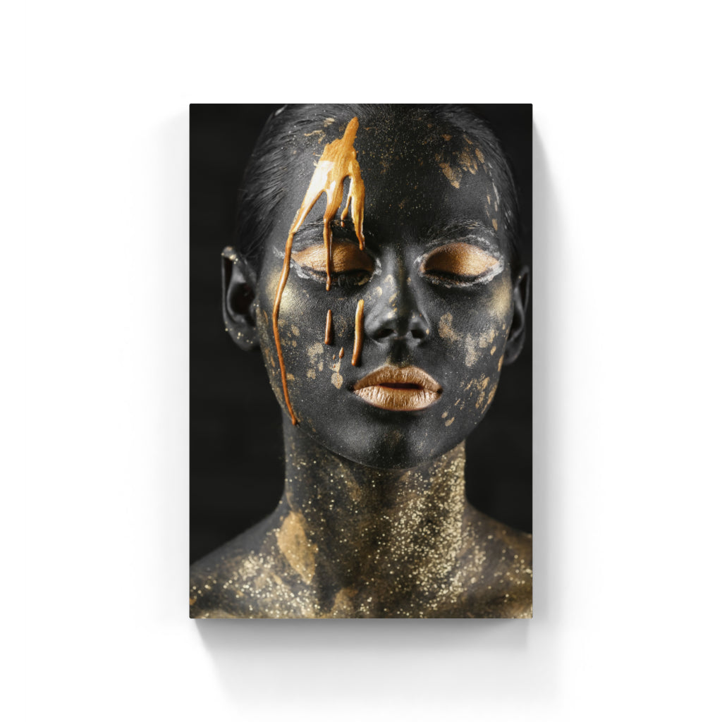 Golden Radiance: A Portrait in Luxe Wall Art