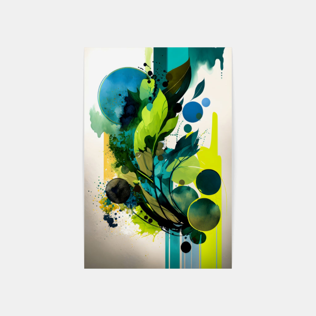 Foliage Forms: Abstract Art with Leaf-inspired Geometries Wall Art