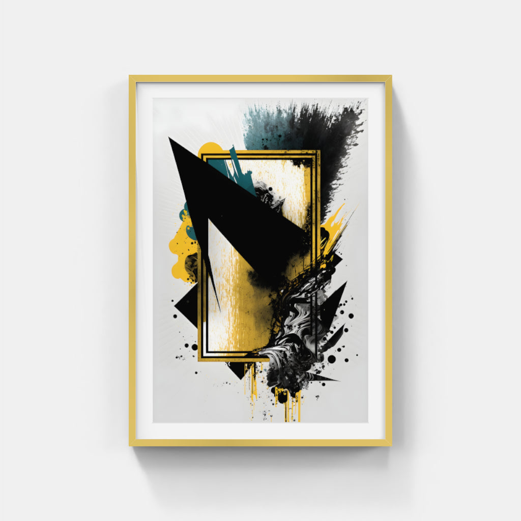 Midnight Gold: An Abstract Fusion Wall Art