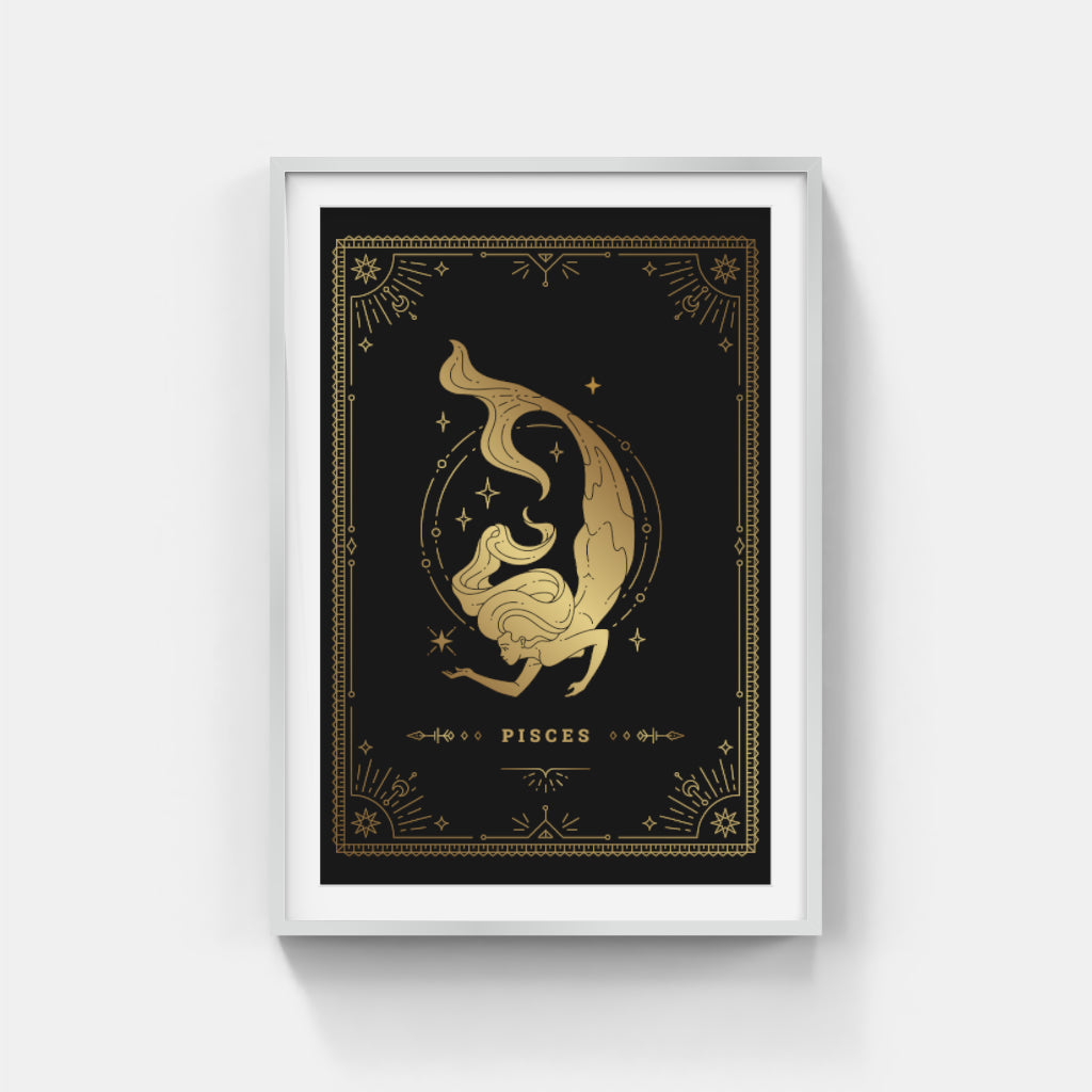 Golden Pisces: Dreamy Depths and Cosmic Flow Wall Art