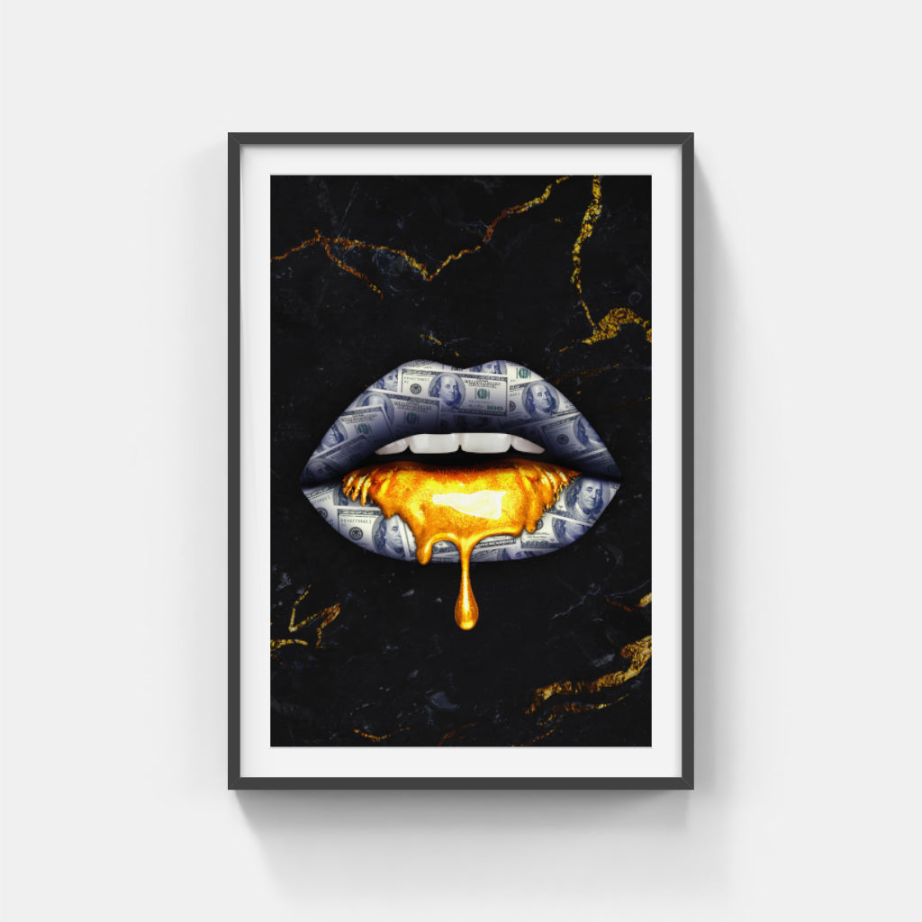 Luxurious Lips: The Currency of Glamour Wall Art