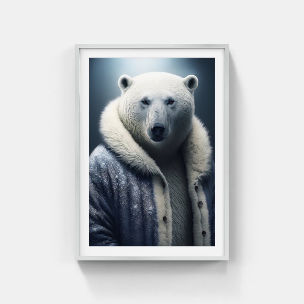 Cozy Majesty: The Polar Bear in Its Regal Robe Wall Art